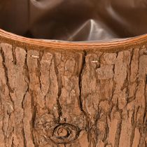 Product Plant pot wooden round plant pot pine bark Ø15cm H12.5cm