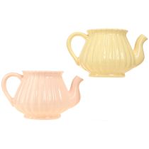 Product Planter Ceramic Decoration Teapot Orange Yellow 19.5×13.5×11cm 2 pcs