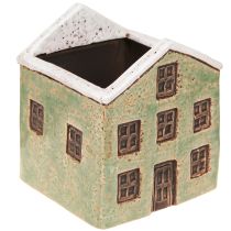 Product Planter Ceramic House Christmas Mint White 10×10×12cm