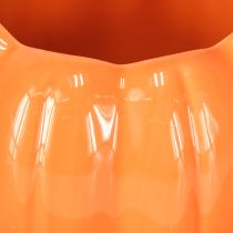Product Planter ceramic pumpkin plant pot orange Ø9.5cm H6.5cm 4 pcs