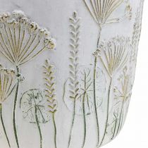 Product Planter Ceramic White Gold Flower Pot Ø17.5cm H16.5cm