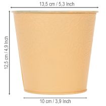 Product Metal planter, pastel orange, Ø13.5cm H12.5cm