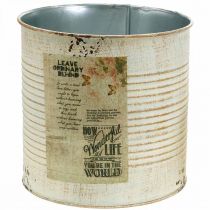 Product Planter decorative tin cream metal tin can Ø15.5cm H15cm