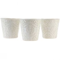 Product Planter Ceramic Plant Pot White Ø11cm H11cm 3pcs