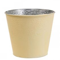 Planter metal flower planter pastel yellow Ø20cm H16cm