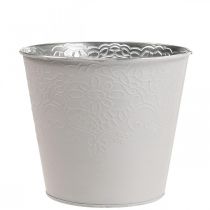 Planter metal flower planter pastel white Ø13.5cm H12.5cm
