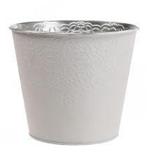 Product Planter metal flower planter pastel white Ø16cm H14cm