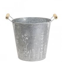 Planter planter vintage decorative metal bucket Ø16cm H15cm