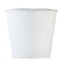 Product Planter white metal flower pot flowers Ø16cm H14.5cm