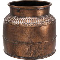 Product Planter large metal copper relief decorative planter Ø22cm H21cm