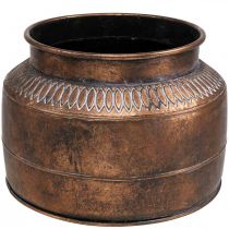 Product Planter large metal copper relief decorative planter Ø31.5cm H23cm