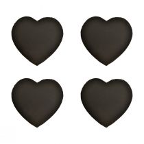 Product Valentine&#39;s Day slate heart decoration heart black W16cm 4 pcs