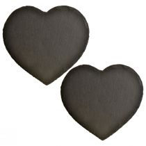 Product Valentine&#39;s Day Slate Heart Decoration Heart Black 25cm 2 Pcs