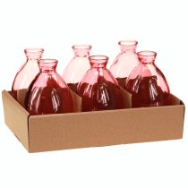 Product Bulbous vase, mini vases, tinted pink glass, Ø7cm, H12cm, 6 pieces