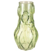 Product Glass vase with embossed tulip design for harmonious room design, 30cm