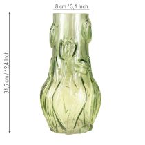 Product Glass vase with embossed tulip design for harmonious room design, 30cm