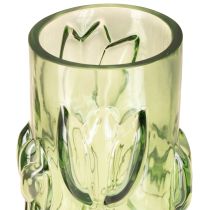 Product Glass vase with embossed tulip design for harmonious room design, 30cm