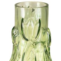 Product Glass vase with embossed tulip design for harmonious room design, 30cm
