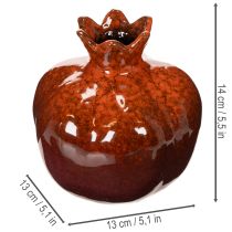 Product Ceramic Pomegranate Decoration Glossy Red 14cm