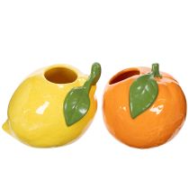 Product Citrus vase, orange and lemon, as an extravagant home accessory, summer decoration, 10cm, 2 pieces