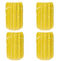 Product Cactus Ceramic Vase, Grooved Structure Design for Modern Living, 13cm, 4 Pieces