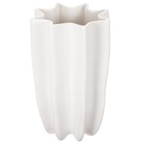 Product White Ribbed Ceramic Vase for Dried Flowers 24cm