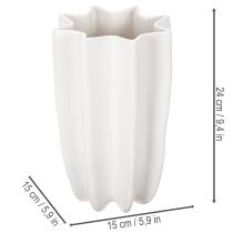 Product White Ribbed Ceramic Vase 24cm for Dried Flowers