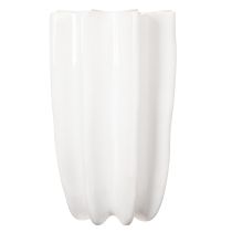 Product White Ribbed Ceramic Vase 24cm for Dried Flowers