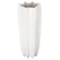 Product Tall White Ribbed Ceramic Vase 38cm for Artificial and Dried Flowers