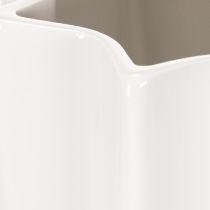 Product Tall White Ribbed Ceramic Vase 38cm for Artificial and Dried Flowers