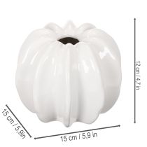 Product White Ceramic Pumpkin-Shaped Vase – 15cm for Home Decoration