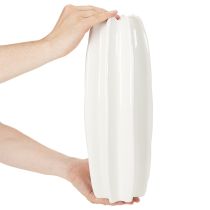 Product White Ribbed Ceramic Vase for Dried Flowers – 40cm