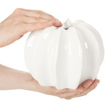 Product Shiny White Pumpkin-Shaped Decorative Vase for Autumn, 19cm