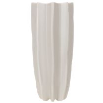 Product Modern Ribbed Ceramic Vase, Taupe Matt, 38cm