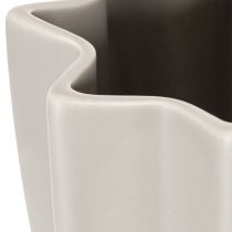 Product Modern Ribbed Ceramic Vase, Taupe Matt, 38cm