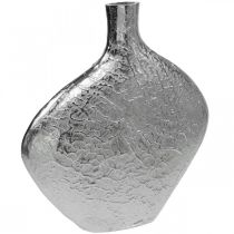 Product Decorative vase metal hammered flower vase silver 33x8x36cm
