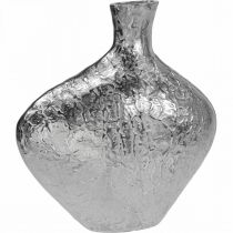 Product Decorative vase metal hammered flower vase silver 24x8x27cm