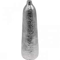 Product Decorative Vase Metal Hammered Flower Vase Silver Ø9.5cm H32cm
