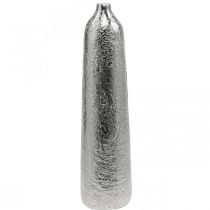 Product Decorative Vase Metal Hammered Flower Vase Silver Ø9.5cm H41cm