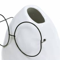 Product Vase with Glasses Easter Decoration Ceramic White Ø8.5cm H13cm 3 pcs
