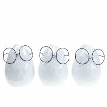 Product Vase with Glasses Easter Decoration Ceramic White Ø8.5cm H13cm 3 pcs
