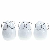 Product Vase with glasses Easter decoration ceramic white Ø8.5cm H13cm 3pcs