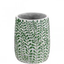 Product Flower vase, ceramic decoration, concrete look, vase with tendril decoration Ø13cm H17cm