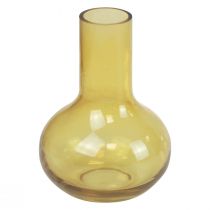 Vase yellow glass vase bulbous flower vase glass Ø10.5cm H15cm