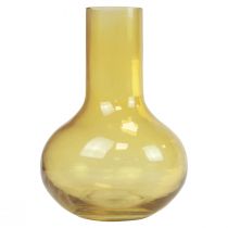 Vase yellow glass vase bulbous flower vase glass Ø10.5cm H15cm