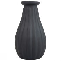 Product Vase black glass vase grooves decorative vase glass Ø8cm H14cm