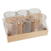 Product Candle holder glass lantern clear Ø9.5cm H15cm 6pcs