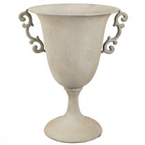 Product Vintage decorative trophy with handles metal decoration grey H30cm