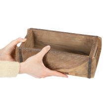 Product Vintage wooden box planter brick shape wood 30cm