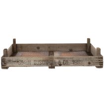 Product Vintage wooden box with wire mesh, country style, onion strainer, decorative, 75×50×14cm